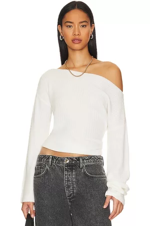 Lovers And Friends Alayah Off Shoulder Sweater in White.