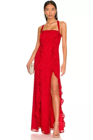 MAJORELLE Maisie Gown in Red.