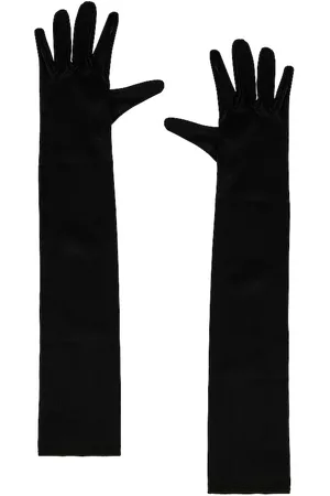 The Bar Silk Gloves in Black.