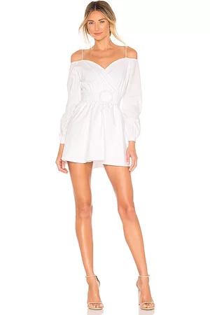 MORE TO COME Leia Off Shoulder Dress in White.