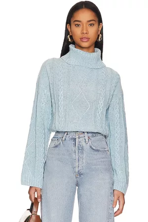 Sanctuary Mod Cable Sweater in Baby Blue.