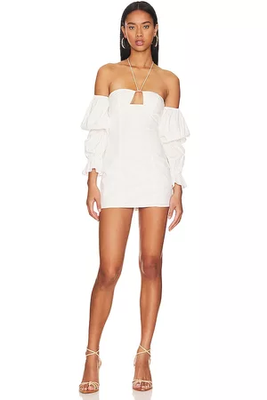MORE TO COME Maxine Off Shoulder Dress in White.