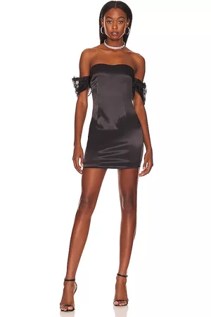 MORE TO COME Karina Puff Sleeve Dress in Black.