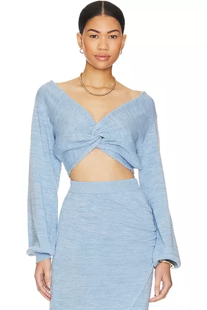 L*Space Siren Sweater Top in Baby Blue.