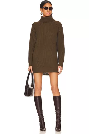 superdown Sanja Sweater Dress in Dark Green.