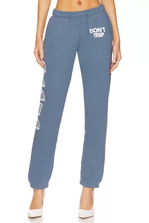 Free & Easy RAINBOW HEAVY FLEECE SWEATPANTS in Blue.