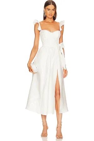 V. Chapman Vera Bustier Midi Dress in White. - size 0 (also in 12, 2)