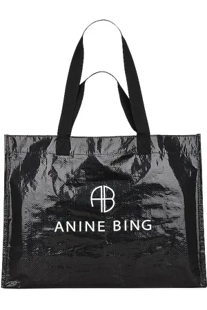 ANINE BING Maya Tote - Black Oversized Embossed