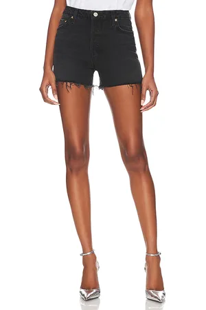 GRLFRND Helena High Rise Cut Off Short in Black. - size 24 (also in 29, 30, 31, 32)