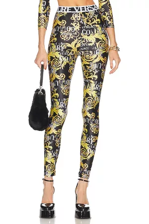 VERSACE Logo Couture Legging in Black.