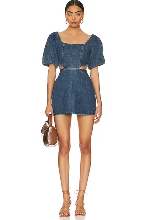 Show Me Your Mumu City Cut Out Dress in Denim-Dark. - size L (also in XL)