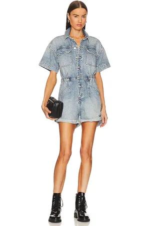 Free People X We The Free Marci Cuffed Shortall in Blue. - size M (also in S, XS)