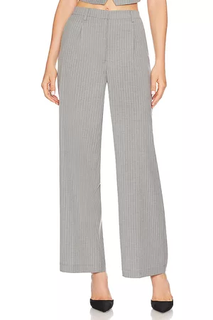 Bardot Callista Pin Stripe Pant in Grey.