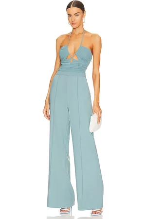SIMKHAI Gala Cut Out Jumpsuit in Baby Blue.