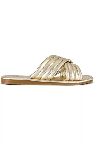 Seychelles Women Slide sandals - Word For Word Slide in Metallic Gold.