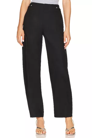 Vince High Waist Tailored Utility Trouser in Black.