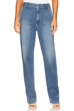 ENZA COSTA Straight Leg Trouser in Blue.
