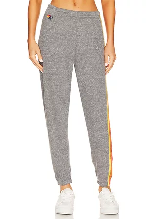 AVIATOR NATION Women Sweatpants - 5 Stripe Sweatpant in Grey.