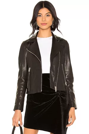 AllSaints Dalby Leather Biker Jacket in Black.