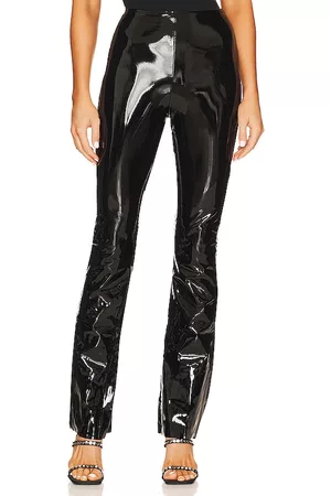 Commando Faux Patent Leather Flare Legging in Black.