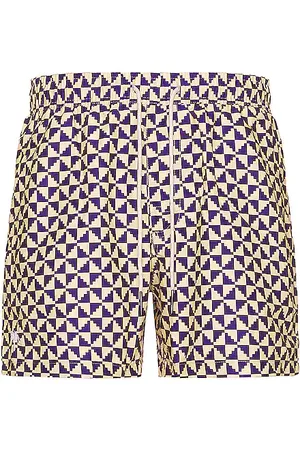 Oas Puzzle Swim Shorts in Black & Orange in Black. - size L (also in M, S, XL/1X)