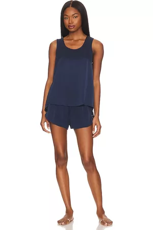 Lunya Women Nightdresses & Shirts - Washable Silk Set in Navy.