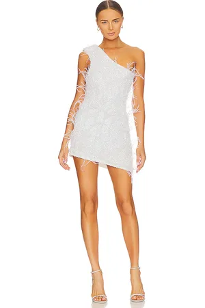 Retrofete Sina Feather Dress in White. - size M (also in XL, XS, XXS)
