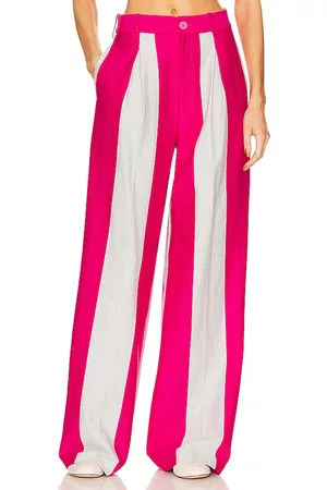 Helsa Rugby Pleated Pant in Fuchsia.