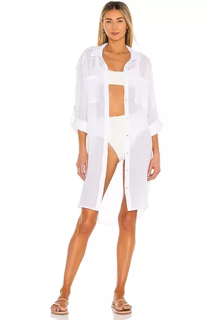 Seafolly Crinkle Twill Beach Tunic in White.