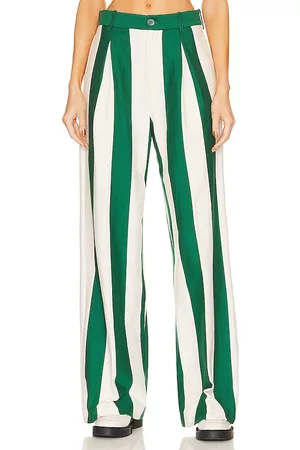 Helsa Rugby Pleated Pant in Green.