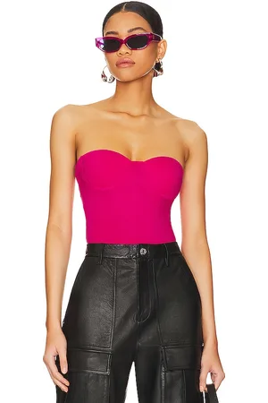 superdown Stef Bustier Bodysuit in Fuchsia. - size L (also in M, S, XL, XS, XXS)