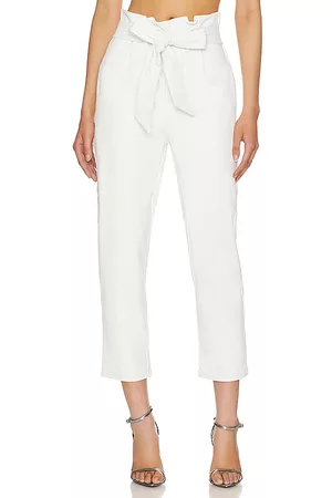 Commando Faux Leather Paperbag Pant in White.