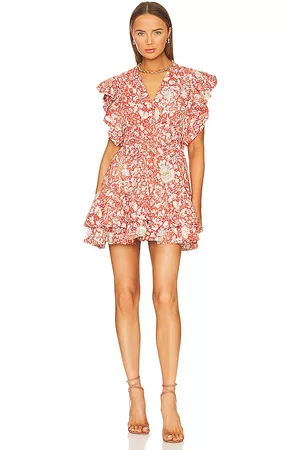 ULLA JOHNSON Kiri Dress in Burnt Orange.