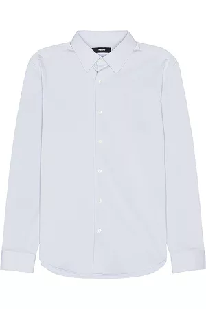 THEORY Sylvain Structure Shirt in Baby Blue.