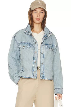 Free People Women Denim Jackets - Crystal Utility Denim Jacket in Blue.