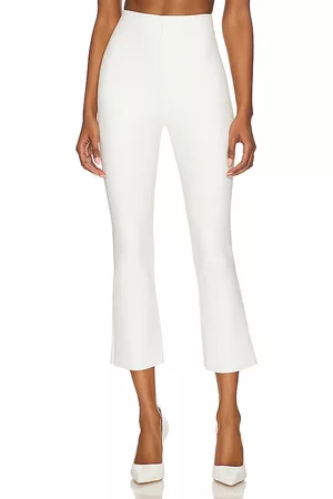 Commando Faux Leather Cropped Flare in White.