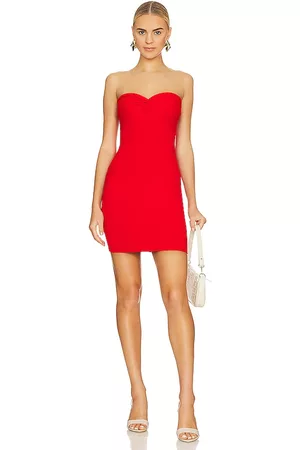 Susana Monaco Women Party Dresses - Mini Strapless Dress in Red.