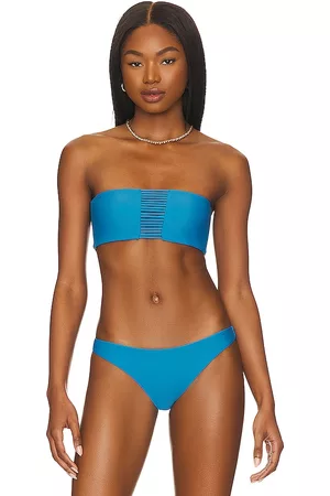Mikoh Sunset Bikini Top in Blue.