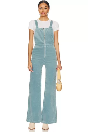 Rollas East Coast Flare Overall Cord in Blue.