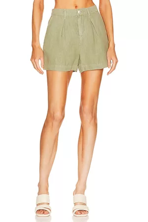 L'Agence Zahari High Rise Pleated Short in Olive.