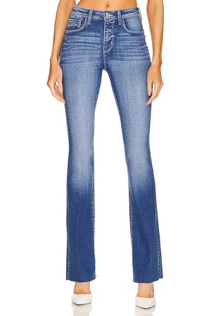 L'Agence Ruth High Rise Straight Jean in Blue.
