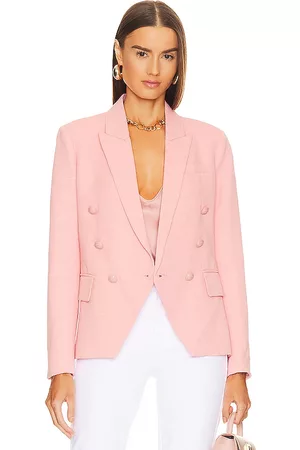 L'Agence Kenzie Double Breasted Blazer in Pink.