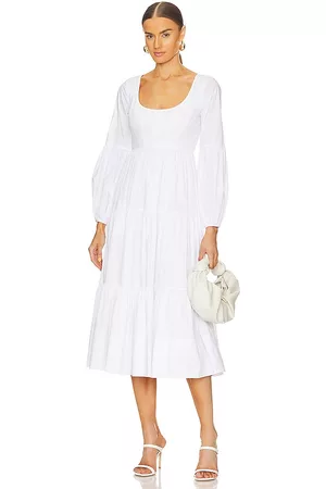 Cinq A Sept Women Midi Dresses - Midi Hillary Dress in White.