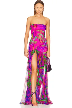 Retrofete Nicole Silk Dress in Fuchsia. - size S (also in XL, XS, XXS)
