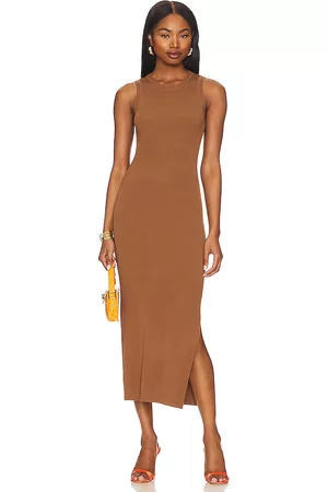 Rails Women Knitted Dresses - Syd Knit Midi Dress in Brown.