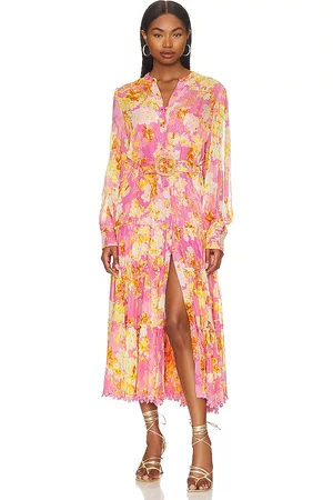 HEMANT AND NANDITA Women Casual Dresses - Auril Long Dress with Slip in Pink.
