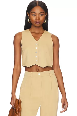 Donni. Cropped Vest in Beige.