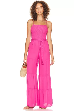 ALICE+OLIVIA Liya Jumpsuit with Tie in Pink.