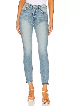 Hudson Women High Waisted Jeans - Centerfold Extra High Rise Super Skinny Ankle in Blue.