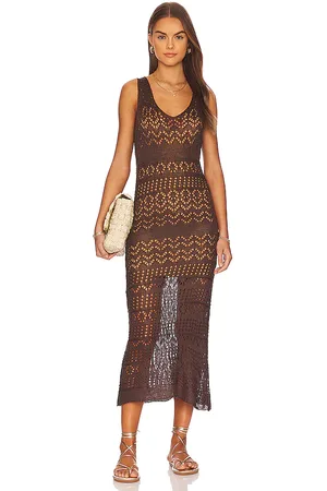 SNDYS X REVOLVE Shona Maxi Dress in Chocolate. - size L (also in M, XXL)